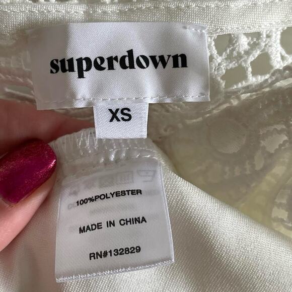 Superdown x revolve White Del Crochet Keyhole Dress - Picture 9 of 9